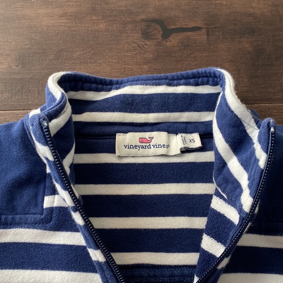 Women’s Vineyard Vines half zip sweatshirt navy and white stripe XS - Picture 3 of 8